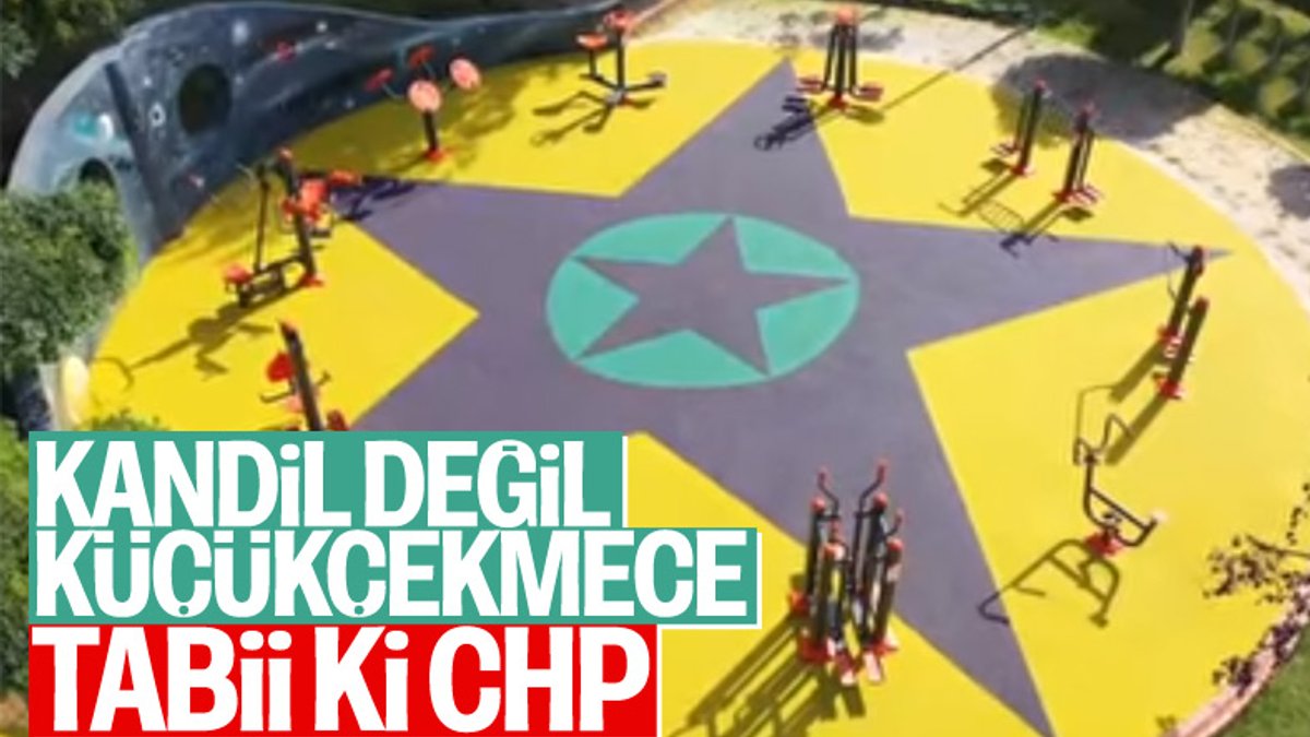 CHP'li belediyenin yenilediği parkta YPG paçavrası