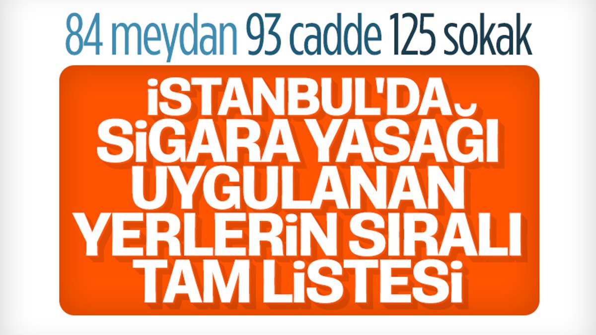 İstanbul'da sigara yasağı getirilen sokakların listesi yayınlandı