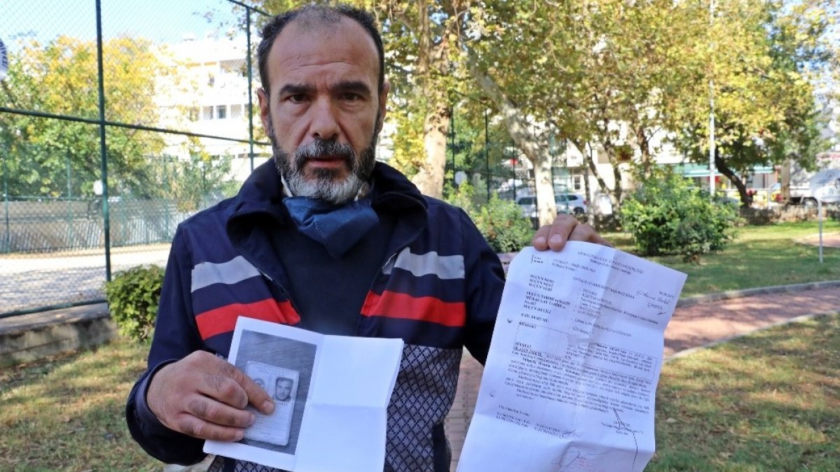 Antalya'da çalınan kimlik kartını çıkartmaya giden Hüseyin Oğan, hayatının şokunu yaşadı