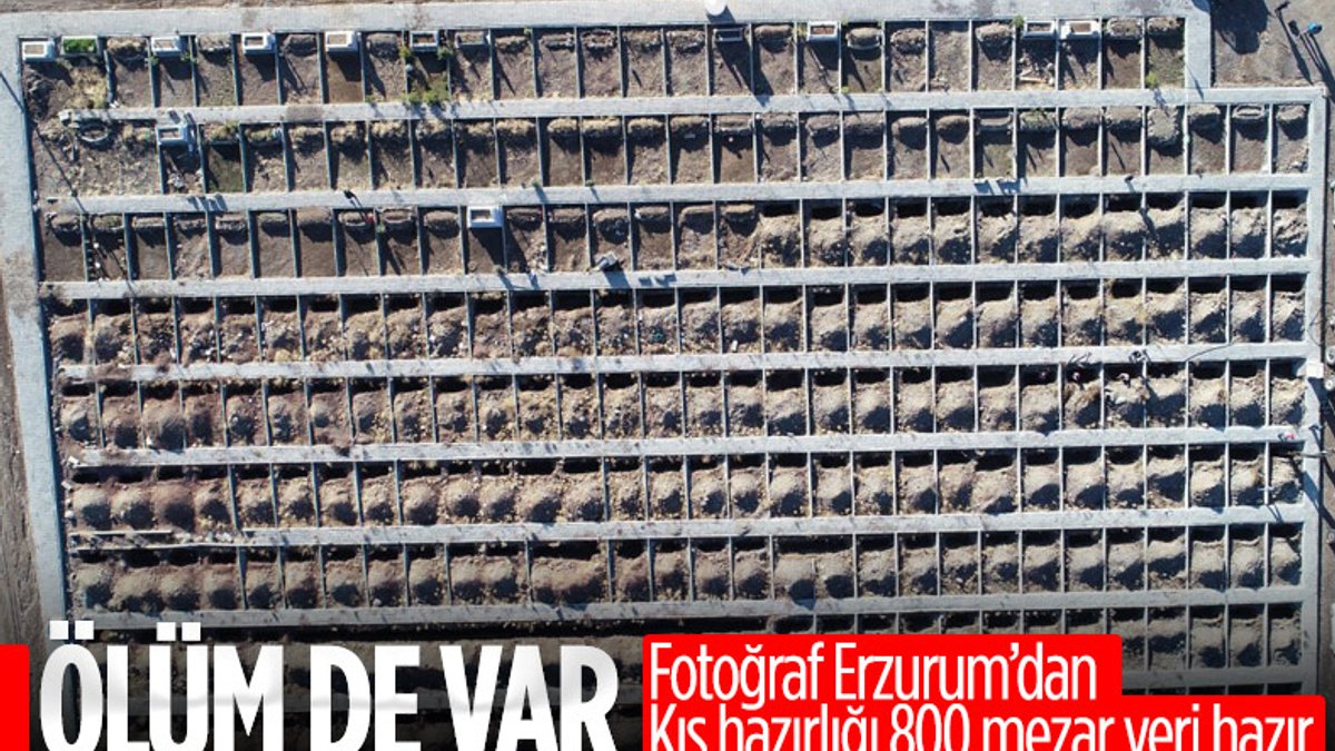Erzurum'da toprak donması nedeniyle kış öncesi 800 mezar kazılıyor