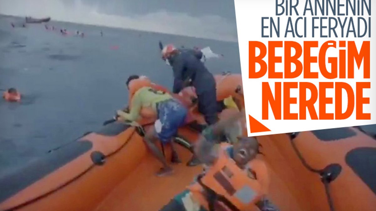 Batan mülteci teknesinde bebeğini arayan anne