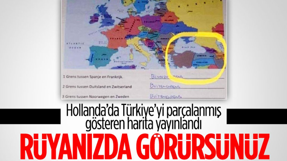 Hollanda'da okul müfredatına, Türkiye'yi parçalanmış gösteren harita koyuldu
