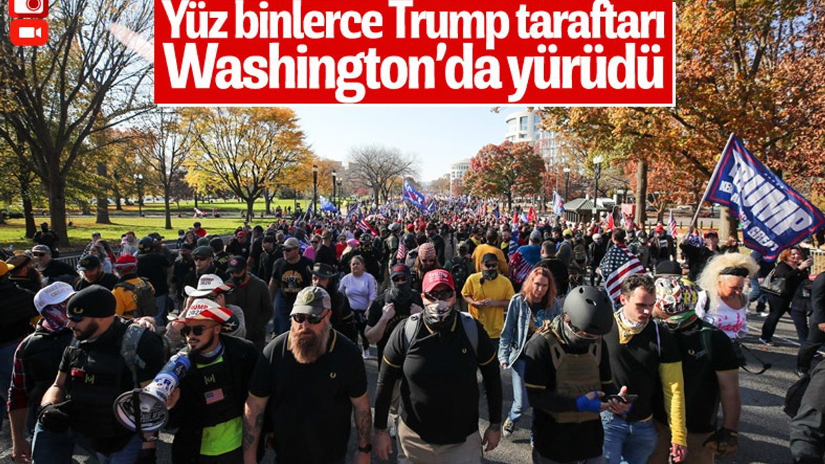 ABD'nin başkentinde yüz binlerce Trump taraftarı yürüdü