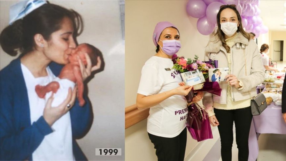 Sivas'ta 21 yıl önce bakımını üstlenen hemşireyle buluştu