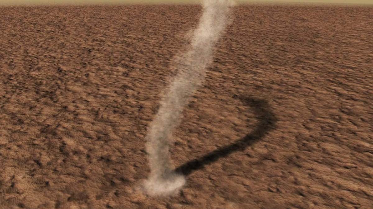 Mars'taki toz hortumları, garip şekiller meydana getiriyor
