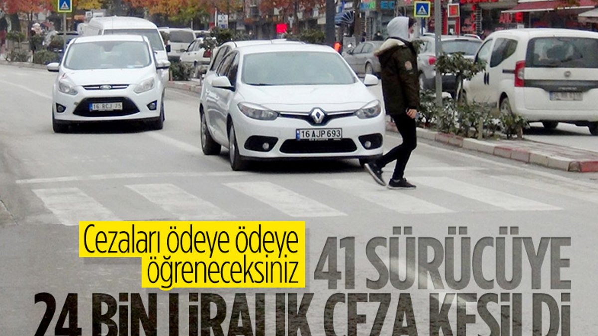 Bursa'da yaya öncelikli geçitlerde kurallara uymayanlara ceza