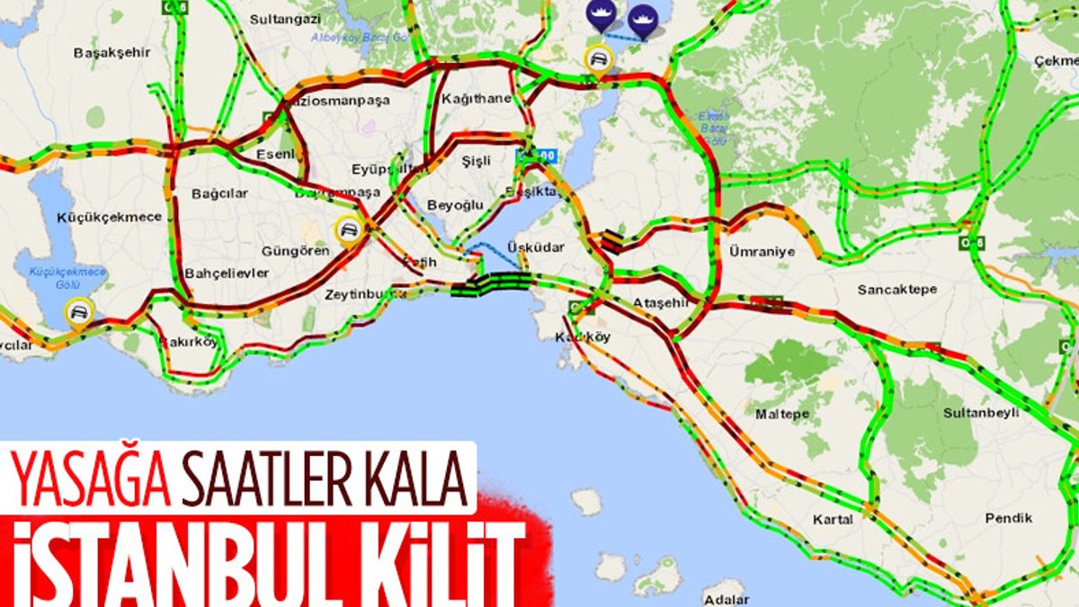 İstanbul'da hafta sonu kısıtlaması öncesi trafikte yoğunluk
