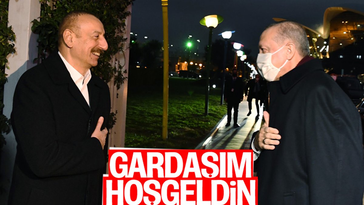 Cumhurbaşkanı Erdoğan ve Aliyev, akşam yemeğinde bir araya geldi