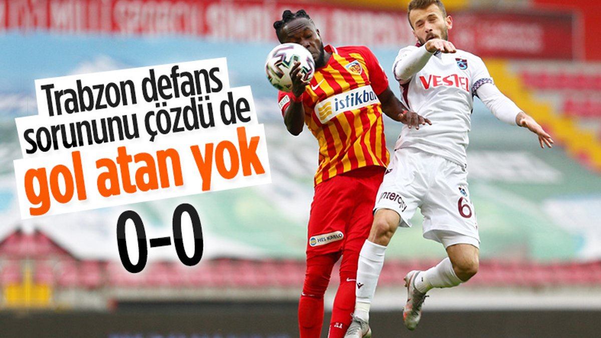 Trabzonspor, Kayserispor'la golsüz berabere kaldı