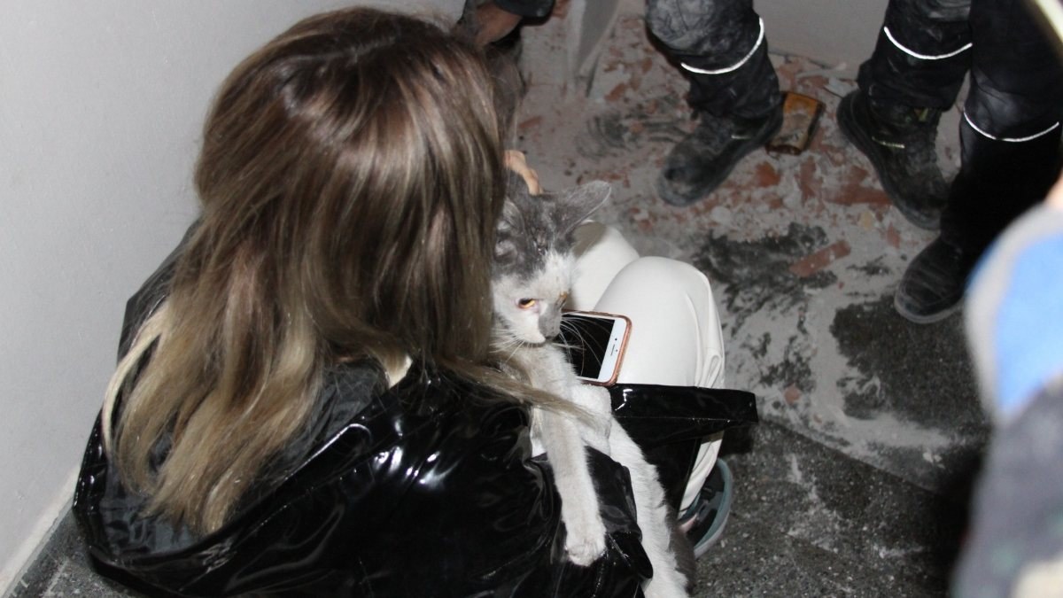İzmir depreminde kaybolan kedisine 42 gün sonra kavuştu