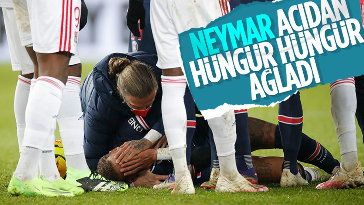 Lyon maçında sakatlanan Neymar ağladı