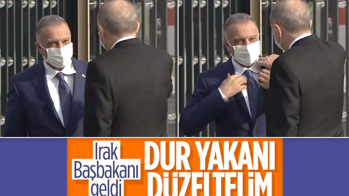 Cumhurbaşkanı Erdoğan, Kazımi'nin yakasını düzeltti