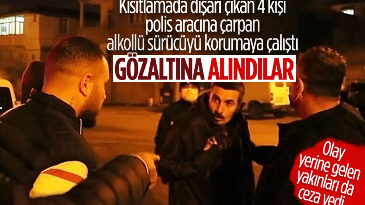Kahramanmaraş'ta polis aracına çarpıp kaçmak isteyen 4 kişinin 'şoför bendim' tartışması