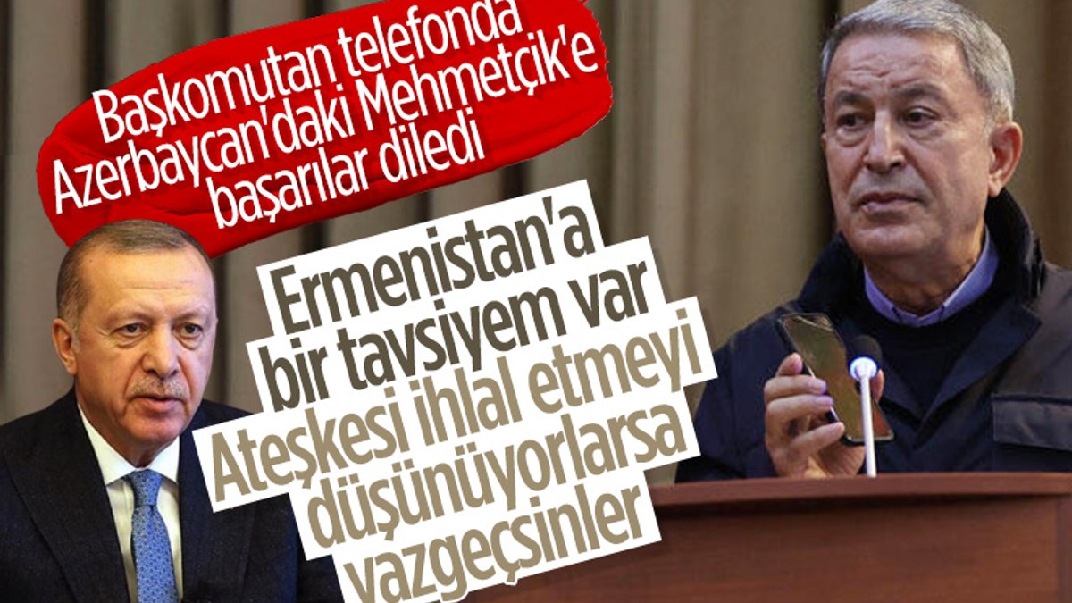 Cumhurbaşkanı Erdoğan, Bakü'de görev yapan Mehmetçiklere seslendi