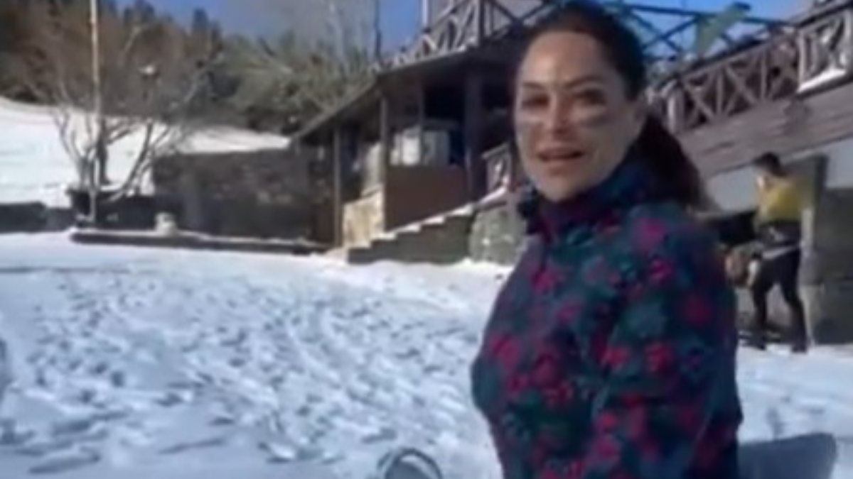 Hülya Avşar, Uludağ'da kayak yaptı