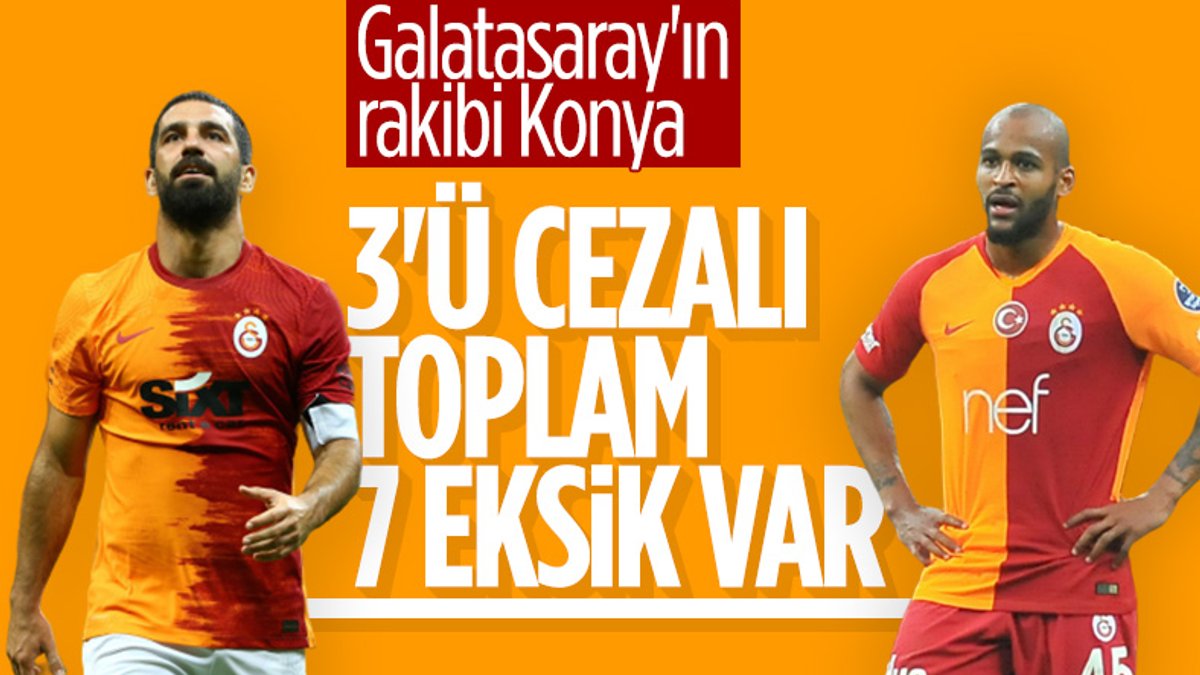 Galatasaray'da 7 isim Konyaspor maçında yok