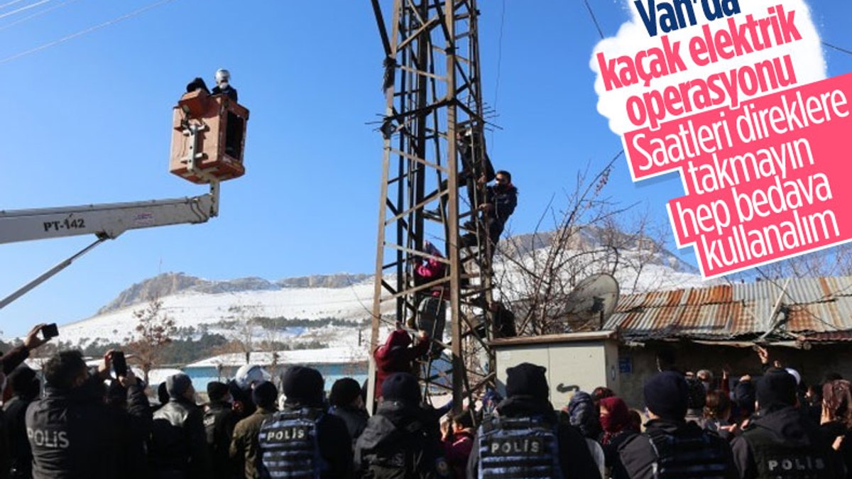 Van'da kaçak elektriği engellemeye çalışan ekiplere müdahale