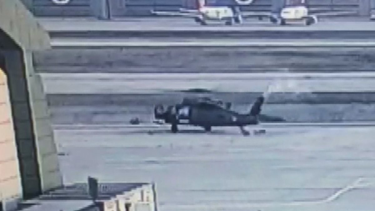 Sabiha Gökçen Havalimanı'ndaki helikopter kazasının görüntüleri