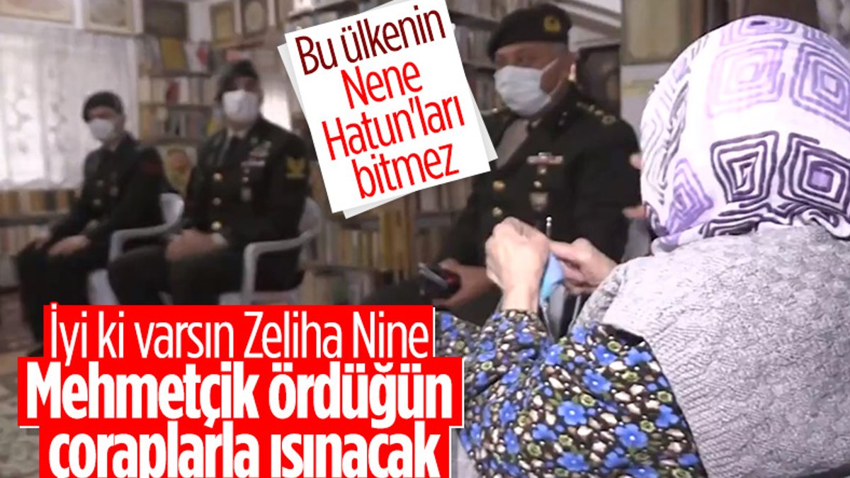 Yalovalı Zeliha Nine, ördüğü çorapları Mehmetçik'e gönderdi
