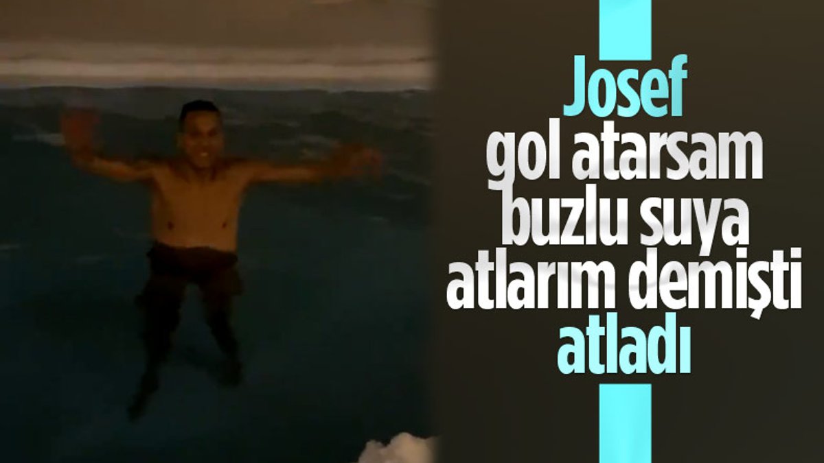 Josef, buzlu suya atladı