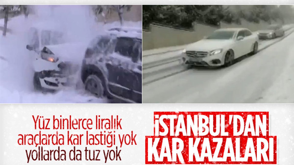 İstanbul'da kar yağışı sonrası trafik kazaları