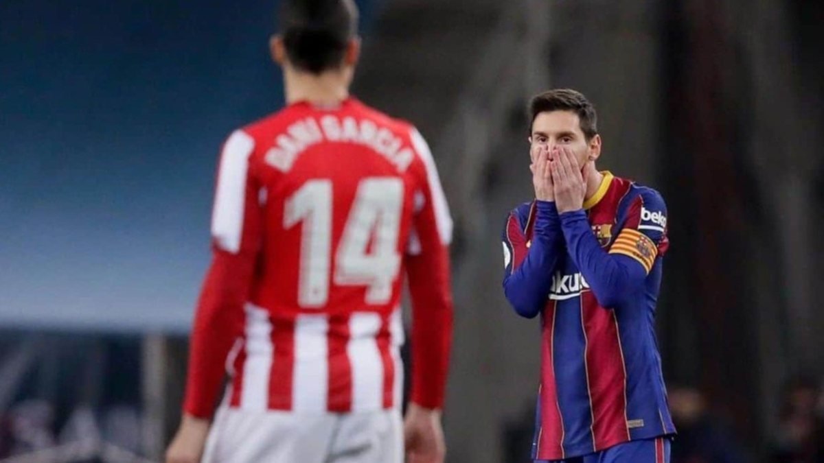 Messi ilk kez kırmızı kart gördü, Bilbao kupayı kazandı