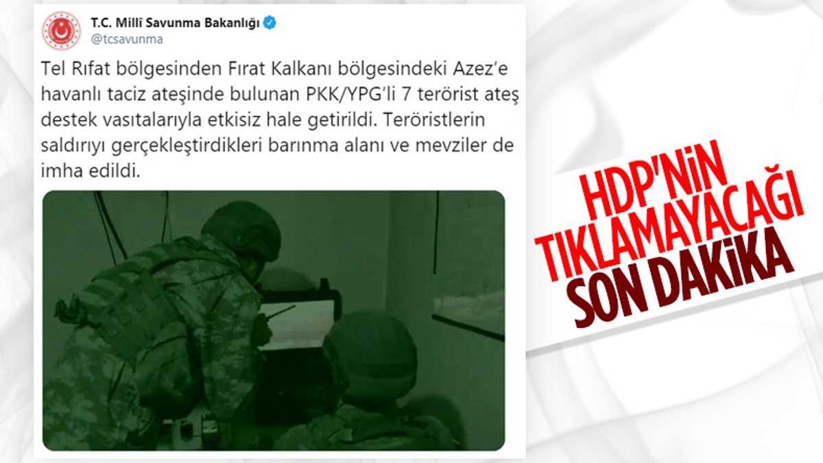Fırat Kalkanı bölgesinde 7 PKK/YPG'li terörist etkisiz hale getirildi