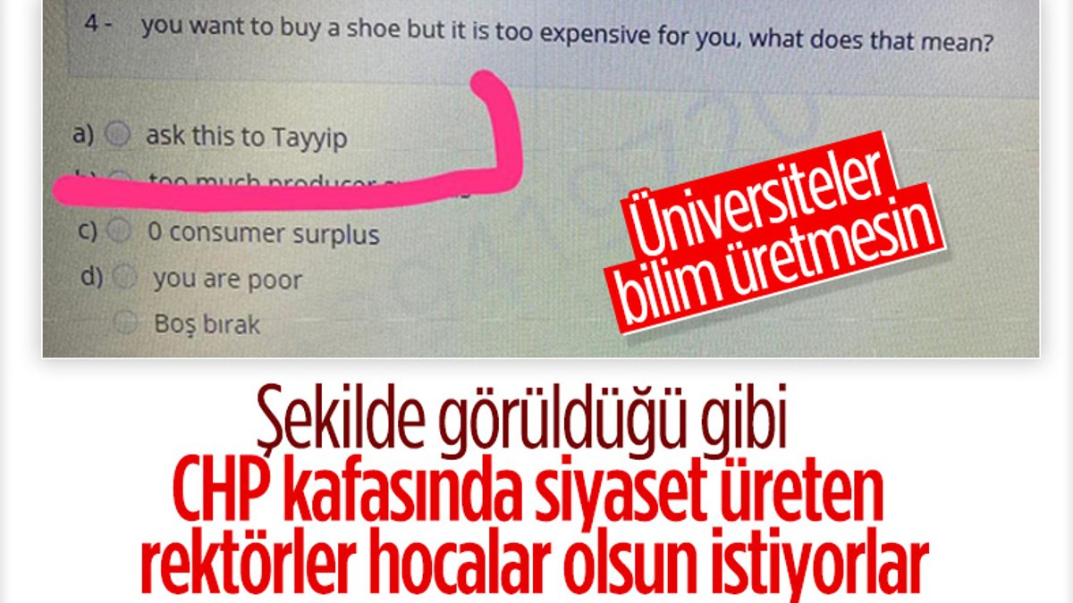 Marmara Üniversitesi'nde final sorusunda siyasi propaganda