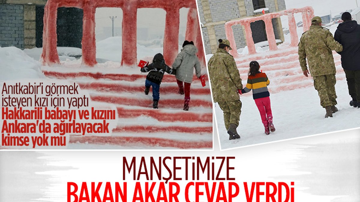 Hulusi Akar, kardan Anıtkabir yapan Hakkarili aileyi Ankara'ya davet etti