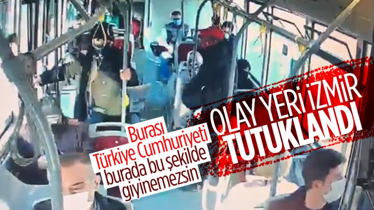 İzmir'de otobüste çarşaflı kadına çirkin saldırının görüntüleri ortaya çıktı