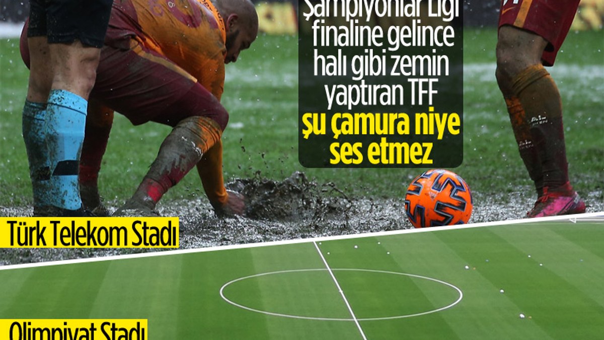 Süper Lig'de sahalar çamura döndü, TFF'den ses yok