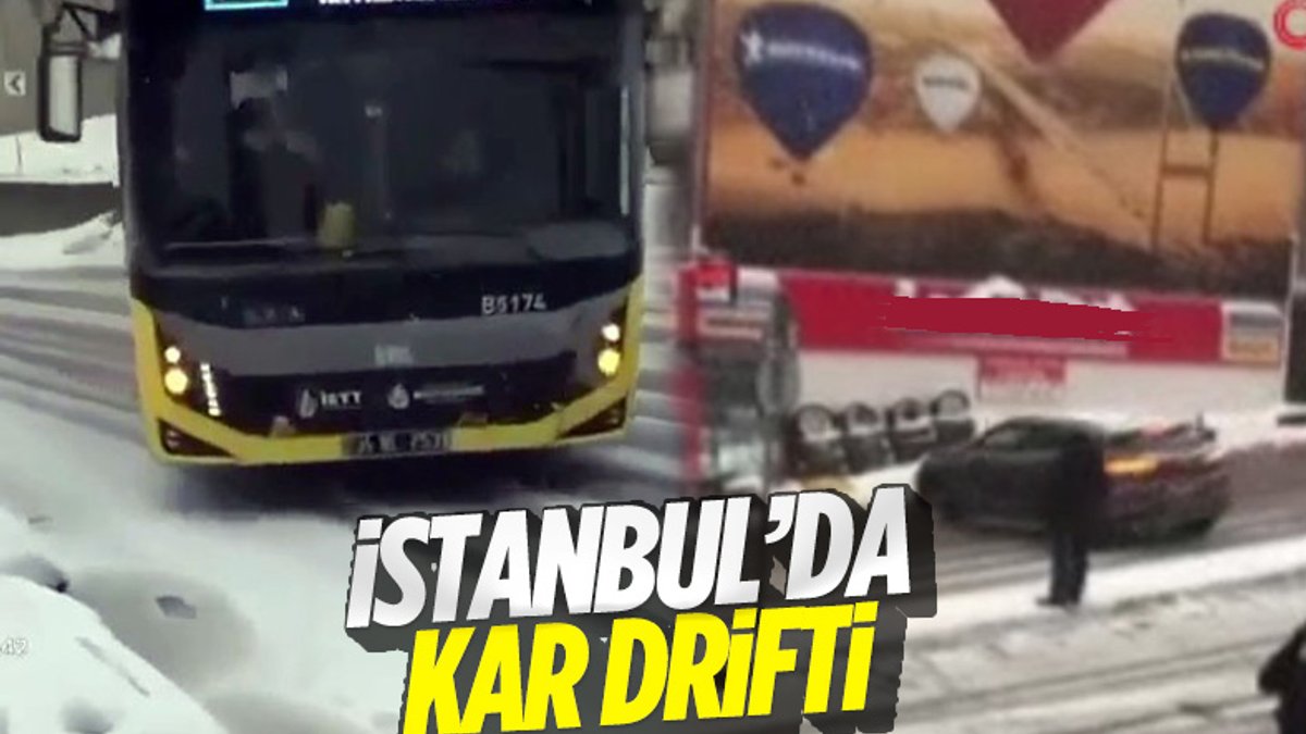 İstanbul'da kar yağışı, sürücülere zor anlar yaşattı