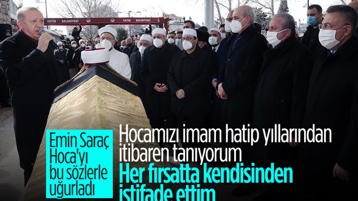 Cumhurbaşkanı Erdoğan, Emin Saraç'ın cenaze törenine katıldı
