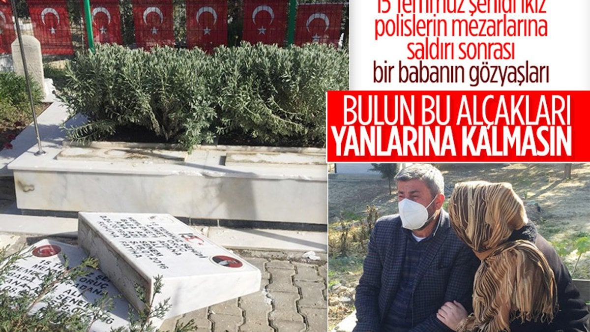Adana'da 15 Temmuz şehidi ikiz polislerin mezarlarına alçak saldırı