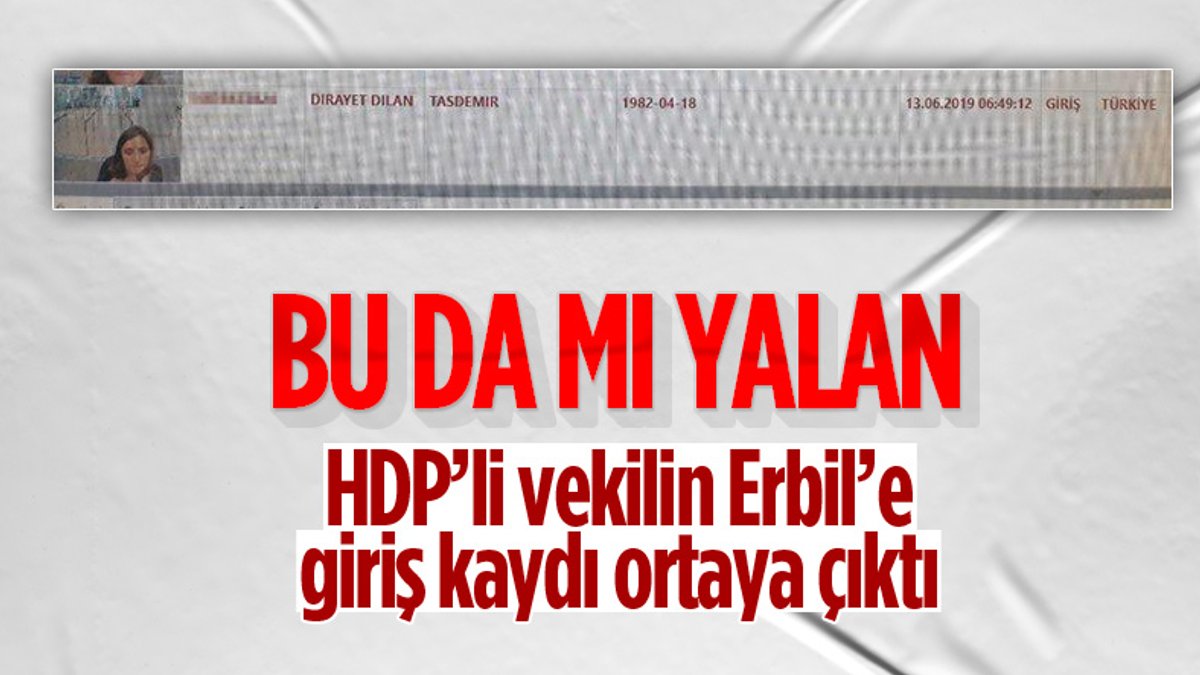 HDP'li Dirayet Dilan Taşdemir'in Erbil'e giriş kaydı ortaya çıktı