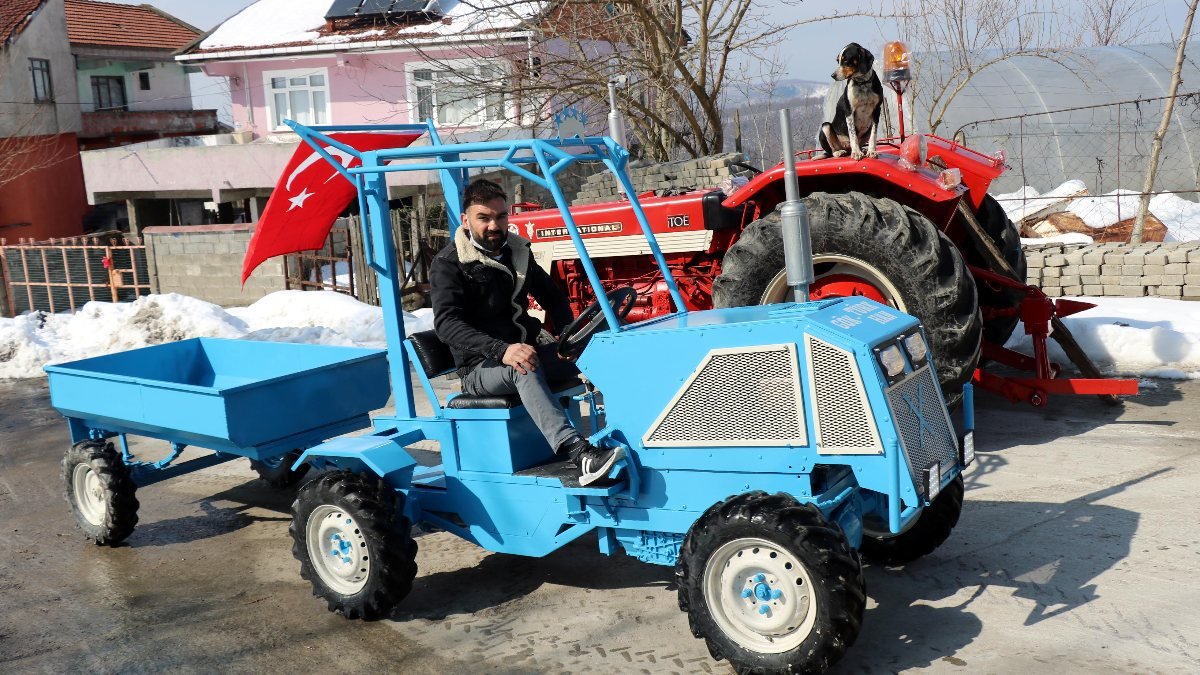 Zonguldak'ta maden işçisi traktör yaptı