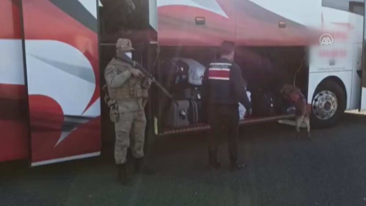 Gaziantep'te yolcu otobüsünde uyuşturucu ele geçirildi