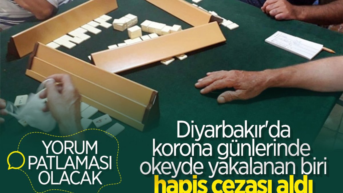 Diyarbakır'da okey oynayan kişiye 1 ay 20 gün hapis cezası