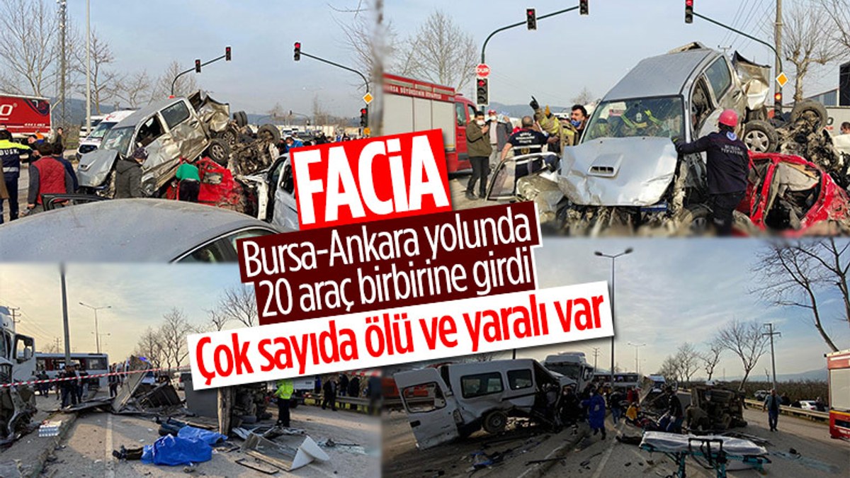 Bursa'da freni boşalan tır çok sayıda araca çarptı