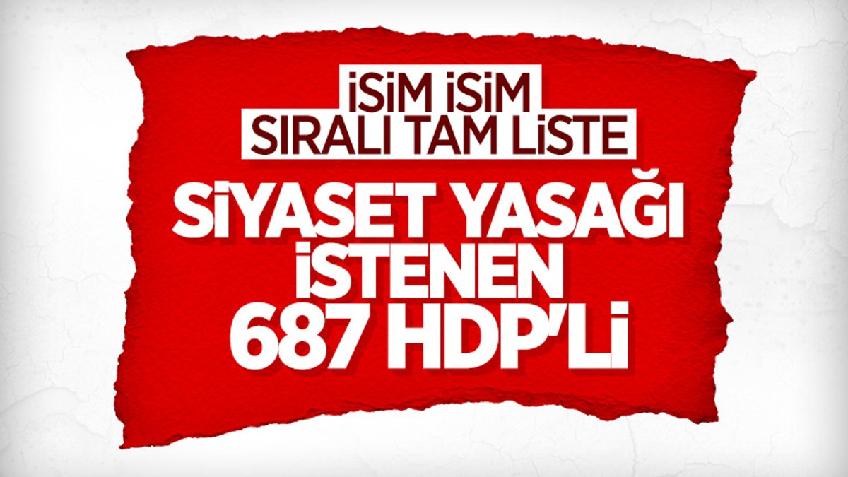 Tam liste: Siyaset yasağı istenen 687 HDP'li isim