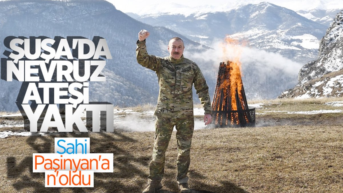 Azerbaycan Cumhurbaşkanı İlham Aliyev, Şuşa'da Nevruz ateşini yaktı