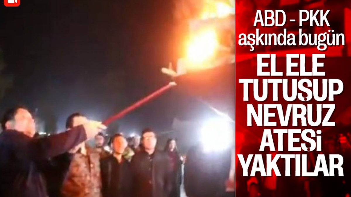 ABD'li temsilci ile YPG'li elebaşı, el ele Nevruz ateşini yaktı