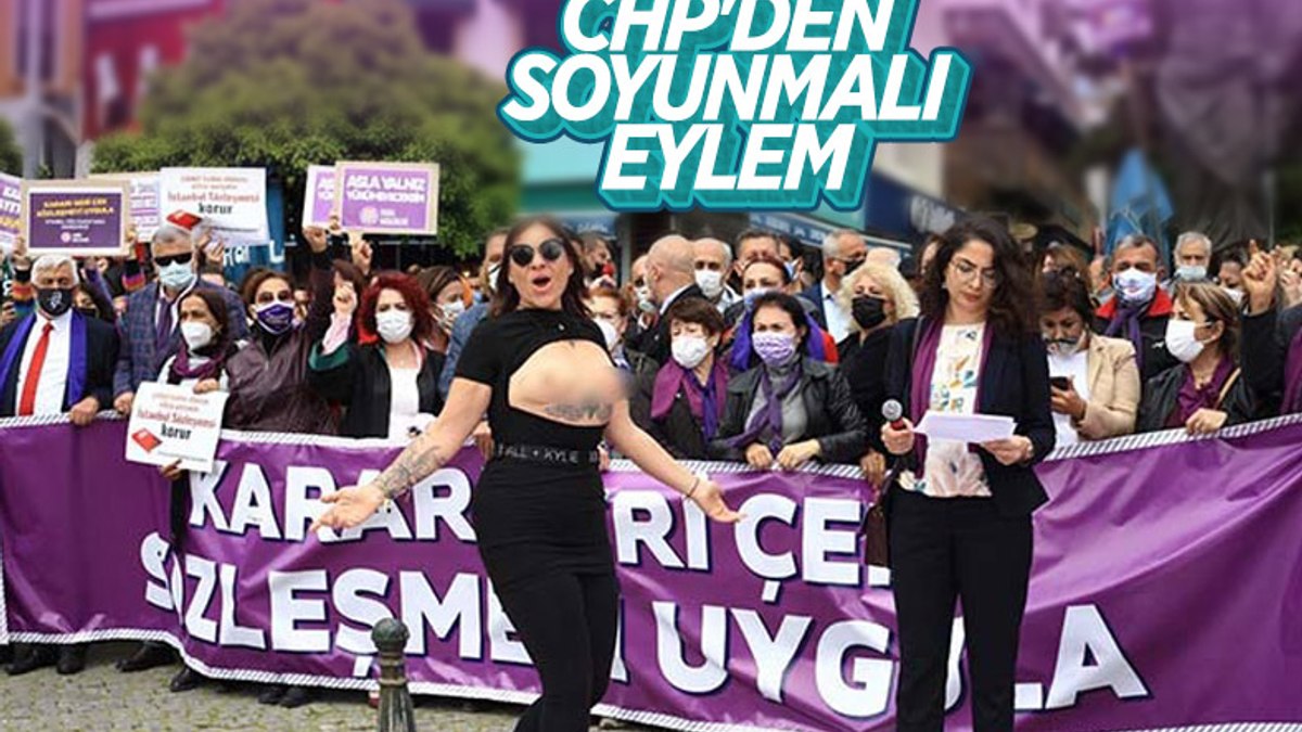 Antalyada üstsüz İstanbul Sözleşmesi eylemi