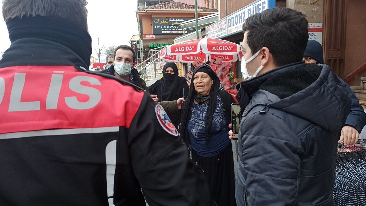 Bursa'da zabıtaya yakalanan dilenci kadın zor anlar yaşattı