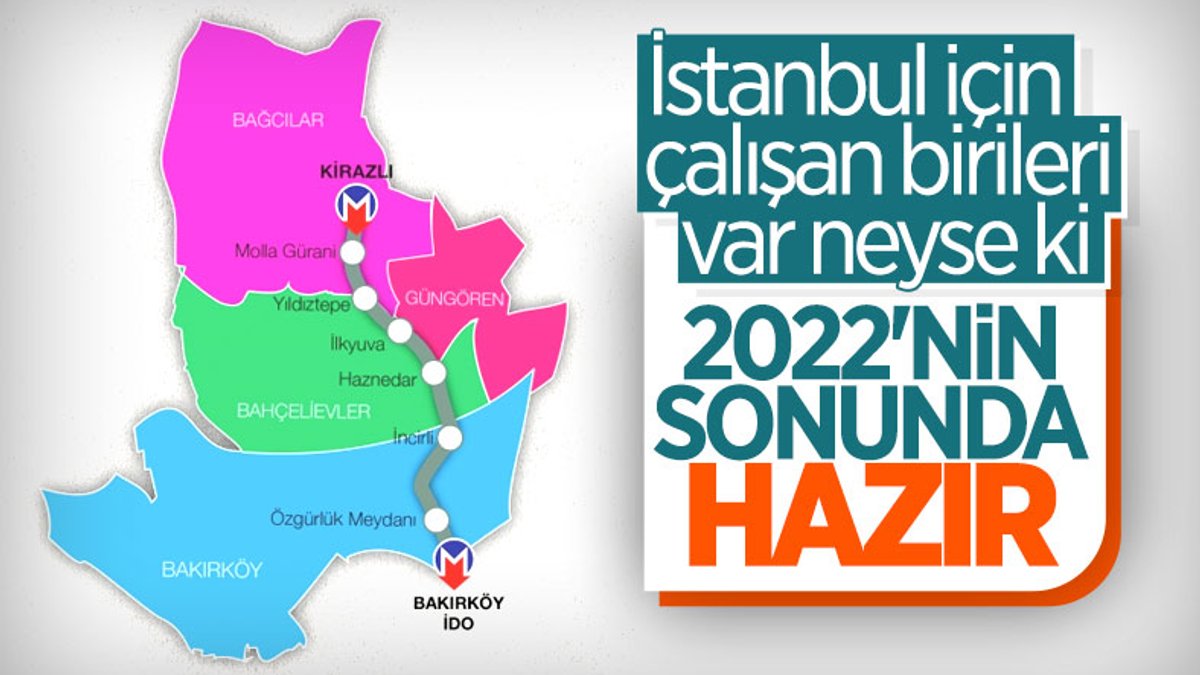 Bakırköy-Bahçelievler-Kirazlı metro hattının açılış tarihi belli oldu