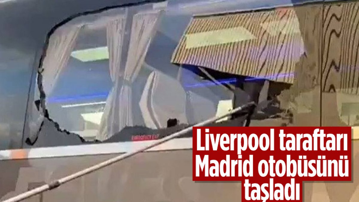 Liverpool'da Real Madrid otobüsüne taşlı saldırı