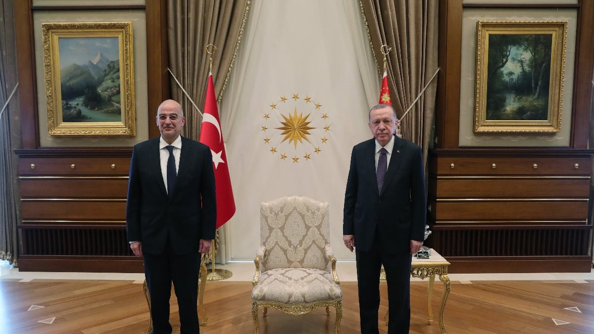 Cumhurbaşkanı Erdoğan, Yunanistan Dışişleri Bakanı Dendias'ı kabul etti