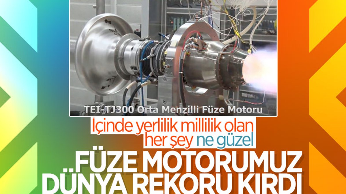 Türkiye'nin ilk orta menzilli füze motoru TEI-TJ300, dünya rekoru kırdı