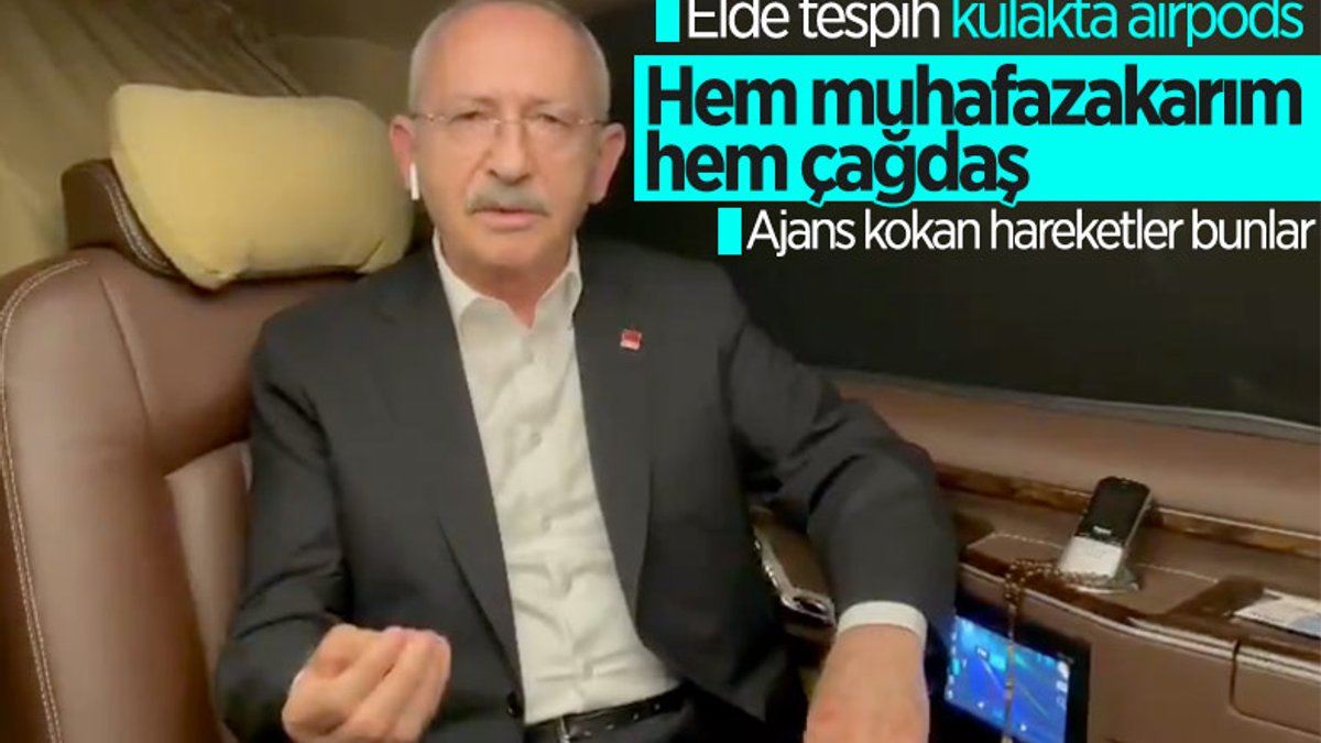 Kemal Kılıçdaroğlu'nun airpods kulaklık ve tespihle pozu