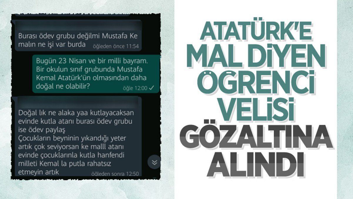 Konya'da WhatsApp grubunda Atatürk'e hakaret eden veliye gözaltı